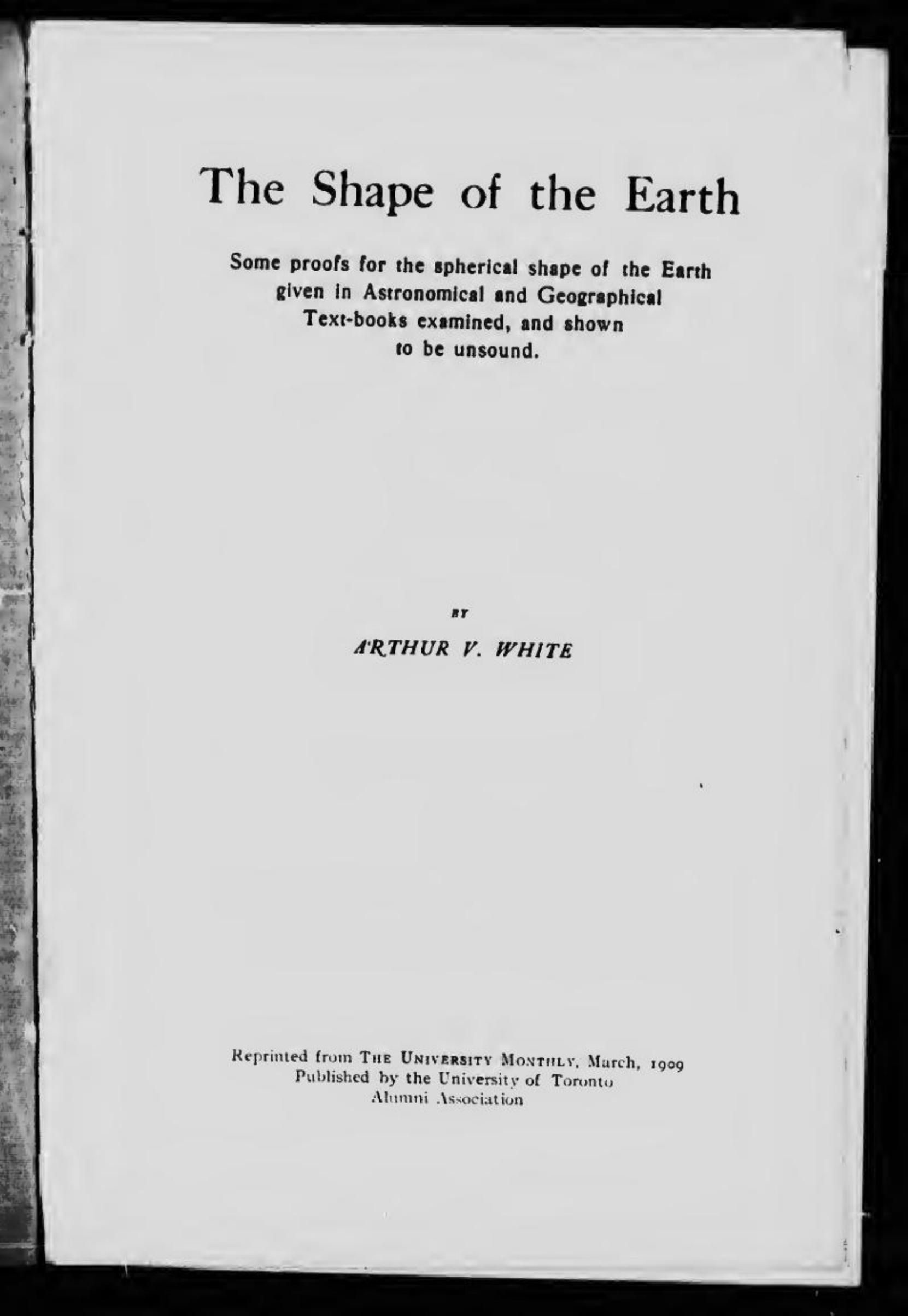 Arthur V. White by The Shape of the Earth (1909) pdf