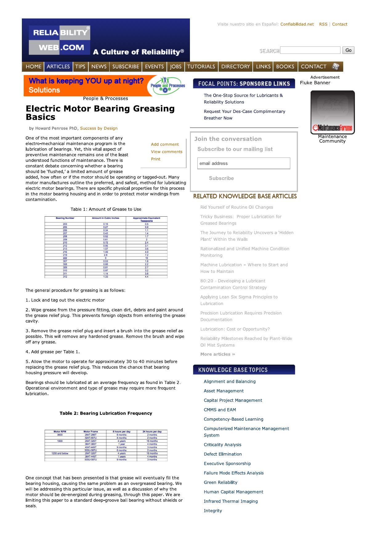 Articles | Electric Motor Bearing Greas...ilityWeb.com: A Culture of Reliability by ermo1956
