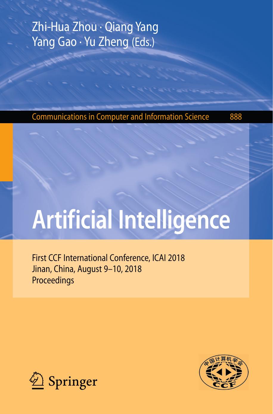 Artificial Intelligence by Zhi-Hua Zhou Qiang Yang Yang Gao Yu Zheng
