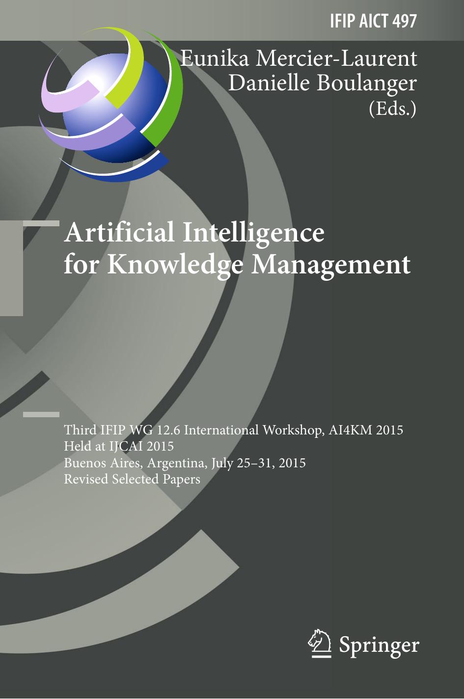 Artificial Intelligence for Knowledge Management by Unknow