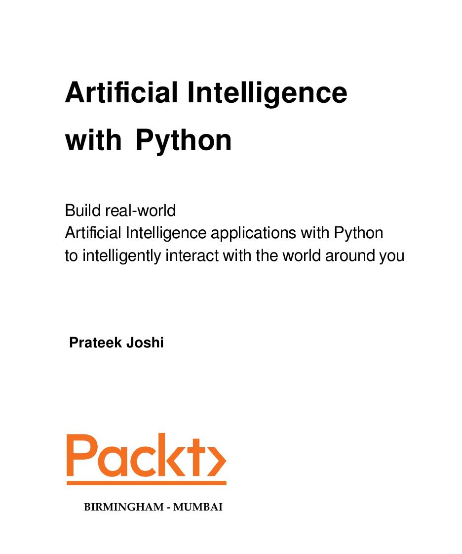 Artificial Intelligence with Python by Prateek Joshi