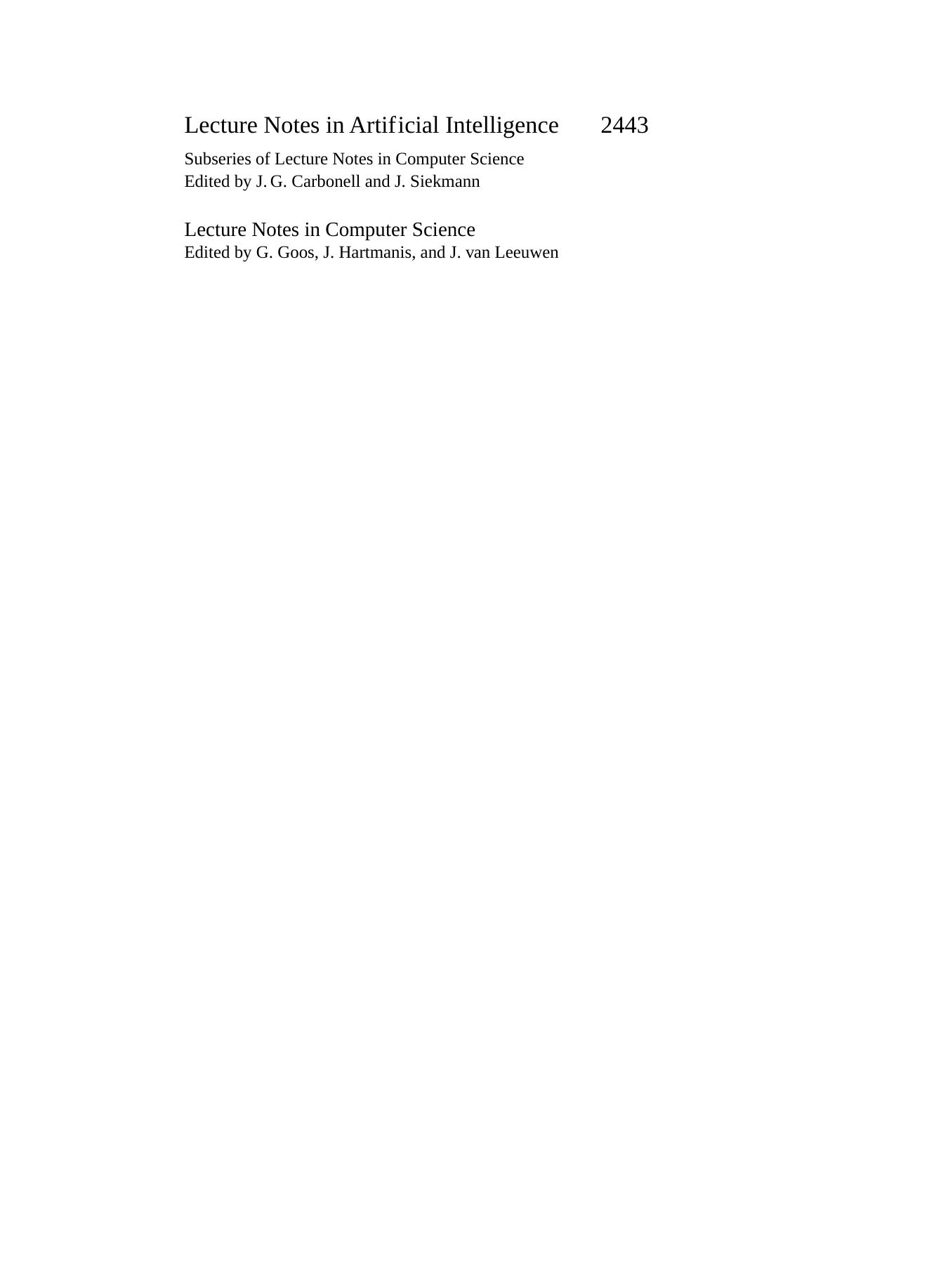 Artificial Intelligence: Methodology, Systems, and Applications: 10th International Conference, AIMSA 2002 Varna, Bulgaria, September 4â6, 2002 Proceedings by David House Björn Granström (auth.) Donia Scott (eds.)