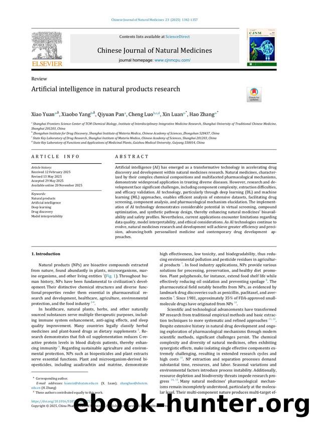 Artificial intelligence in natural products research by Xiao Yuan & Xiaobo Yang & Qiyuan Pan & Cheng Luo & Xin Luan & Hao Zhang