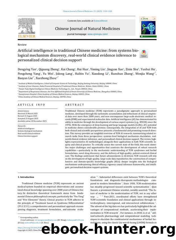 Artificial intelligence in traditional Chinese medicine: from systems biological mechanism discovery, real-world clinical evidence inference to personalized clinical decision support by unknow