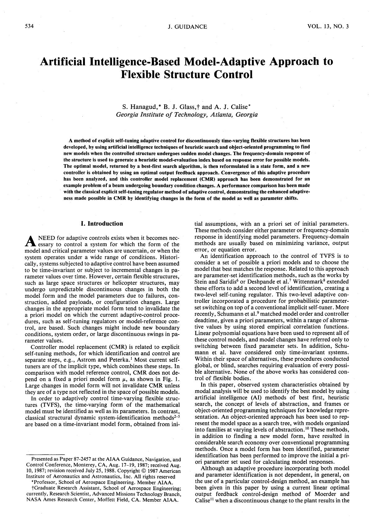 Artificial intelligence-based model-adaptive approach to flexible structure control by Unknown