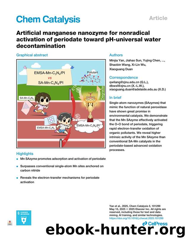 Artificial manganese nanozyme for nonradical activation of periodate toward pH-universal water decontamination by unknow