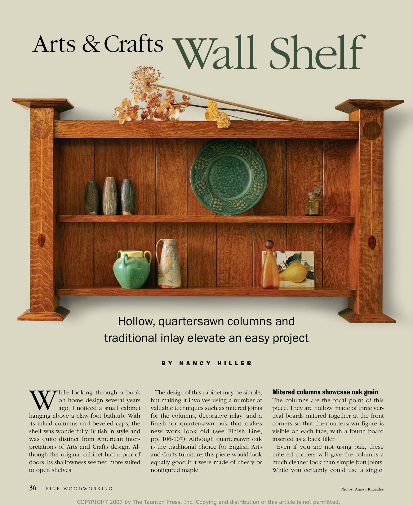 Arts and Crafts Wall Shelf by Nancy Hiller