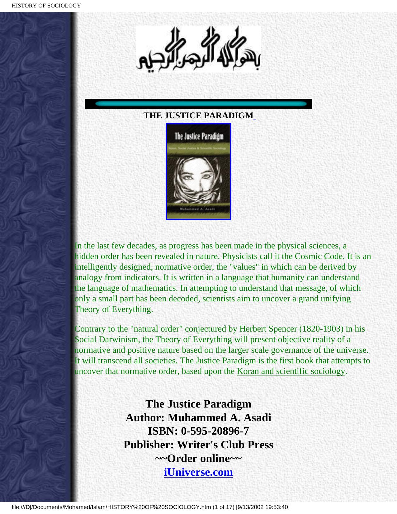 Asadi Koran: a New History of Sociology by Muhammed A