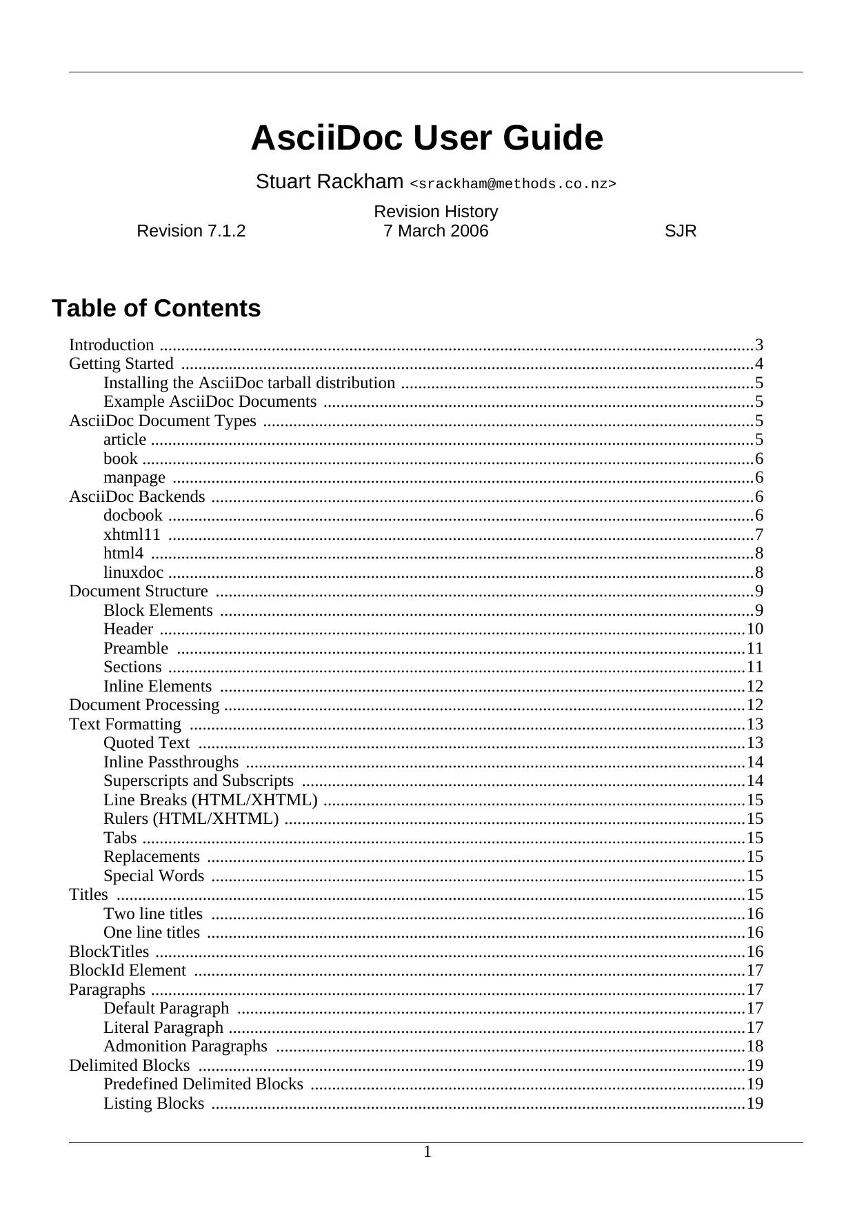 AsciiDoc user guide Rev7.1.2 by Rackham S