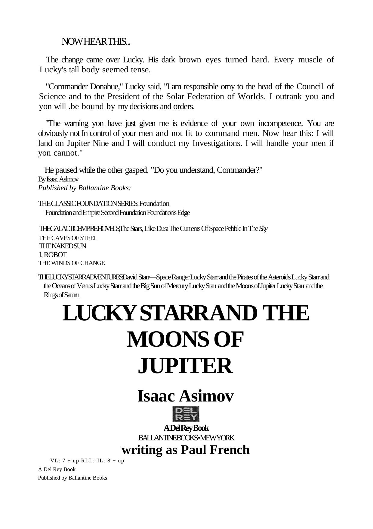 Asimov, Isaac - Lucky Starr 05 by Lucky Starr & the Moons of Jupiter