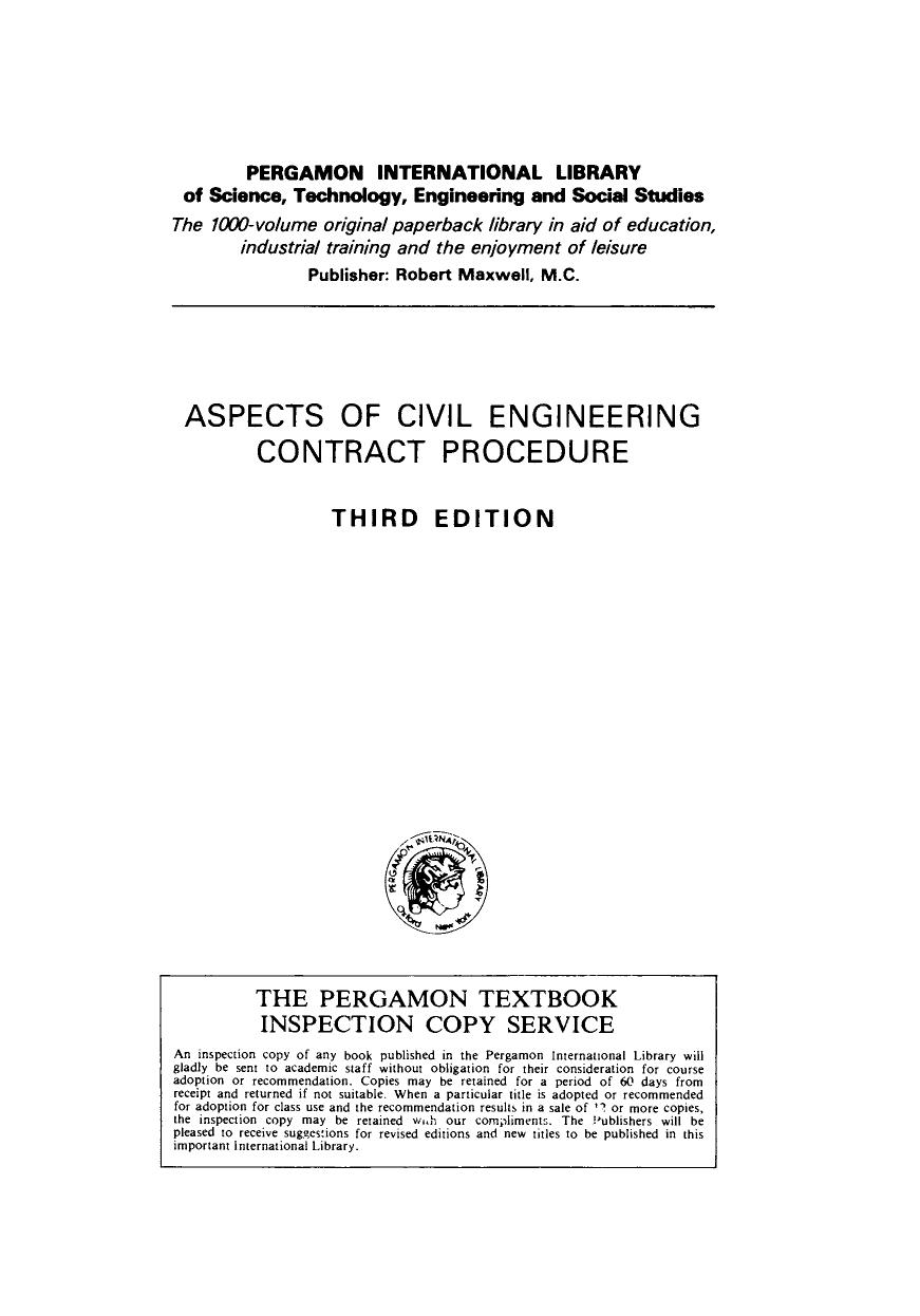 Aspects of Civil Engineering Contract Procedure by R. J. Marks R. J. E. Marks and R. E. Jackson (Auth.)