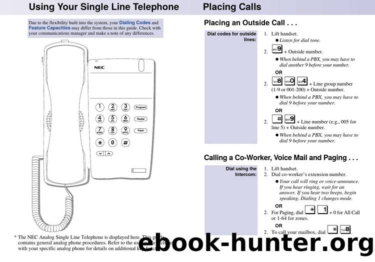 Aspire Single Line Telephone Quick Reference Guide by Unknown