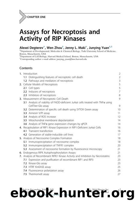 Assays for Necroptosis and Activity of RIP Kinases by Alexei Degterev & Wen Zhou & Jenny L. Maki & Junying Yuan