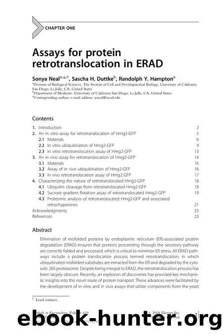 Assays for protein retrotranslocation in ERAD by Sonya Neal & Sascha H. Duttke & Randolph Y. Hampton