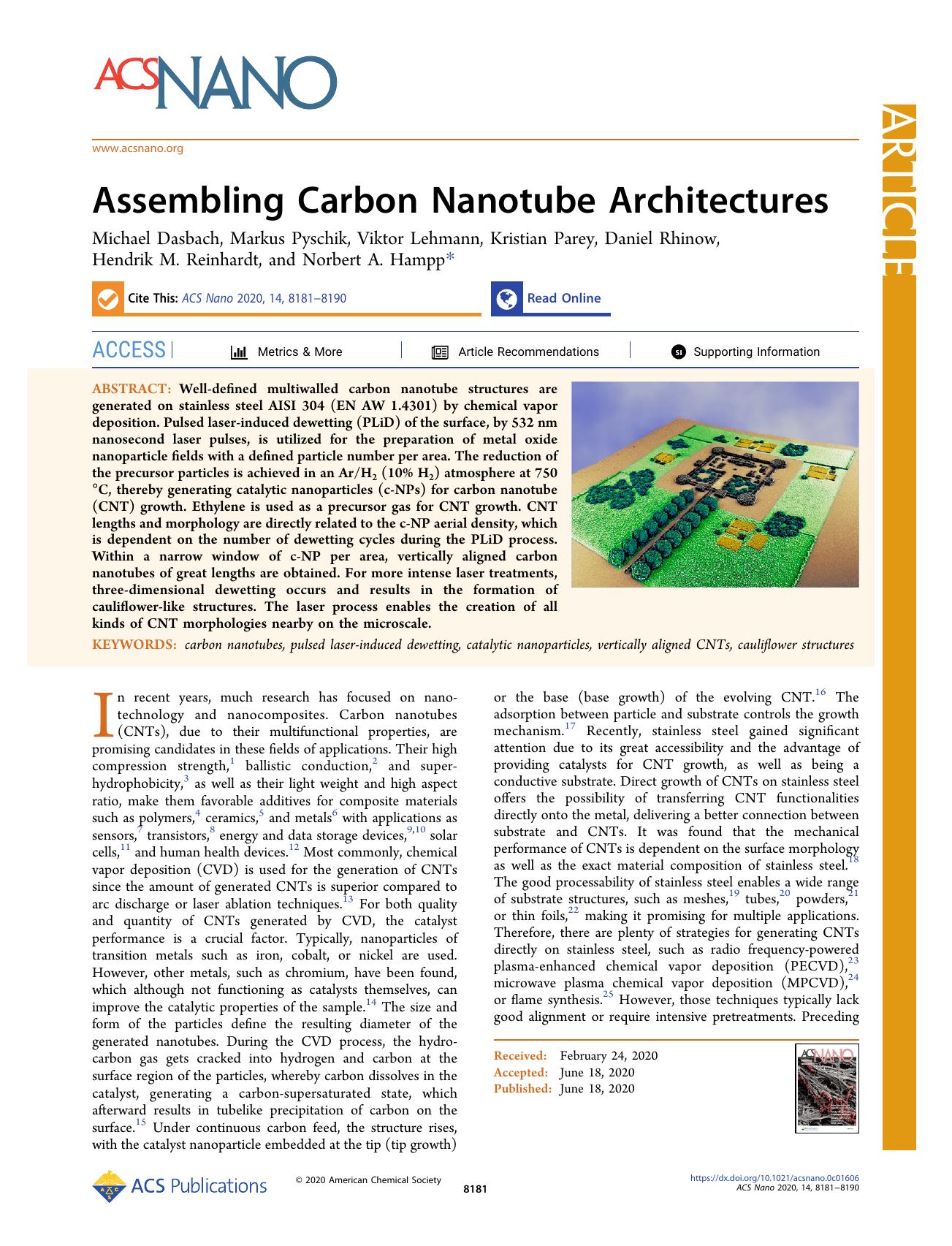 Assembling Carbon Nanotube Architectures by unknow