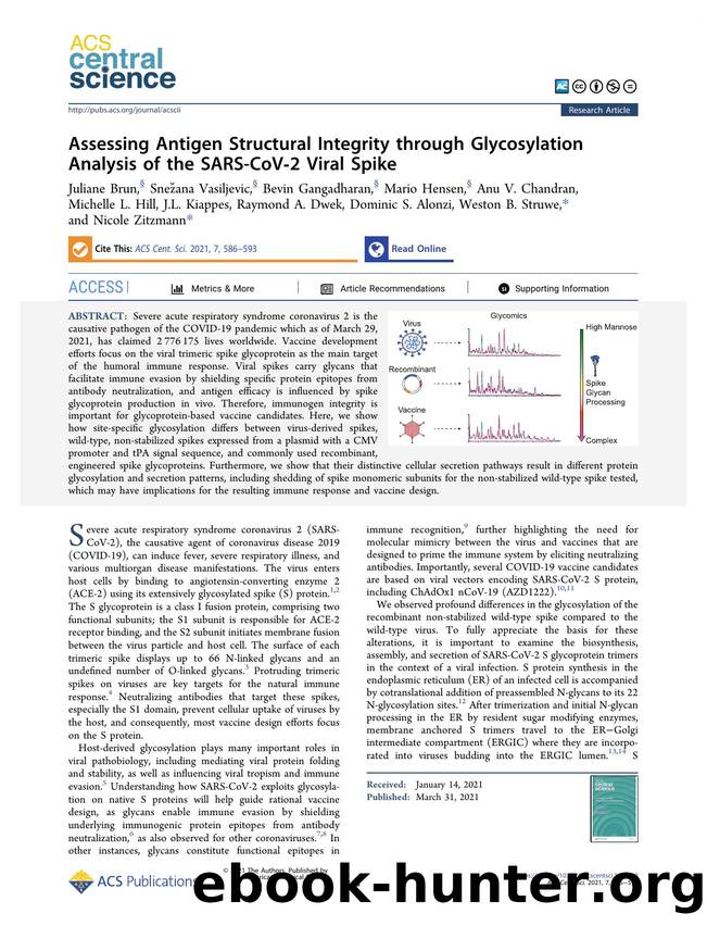 Assessing Antigen Structural Integrity through Glycosylation Analysis of the SARS-CoVâ2 Viral Spike by unknow