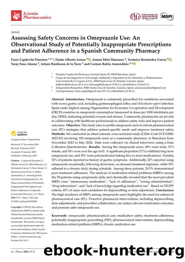 Assessing Safety Concerns in Omeprazole Use: An Observational Study of Potentially Inappropriate Prescriptions and Patient Adherence in a Spanish Community Pharmacy by unknow
