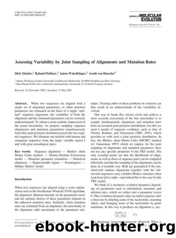 Assessing Variability by Joint Sampling of Alignments and Mutation Rates by Metzler D. et al