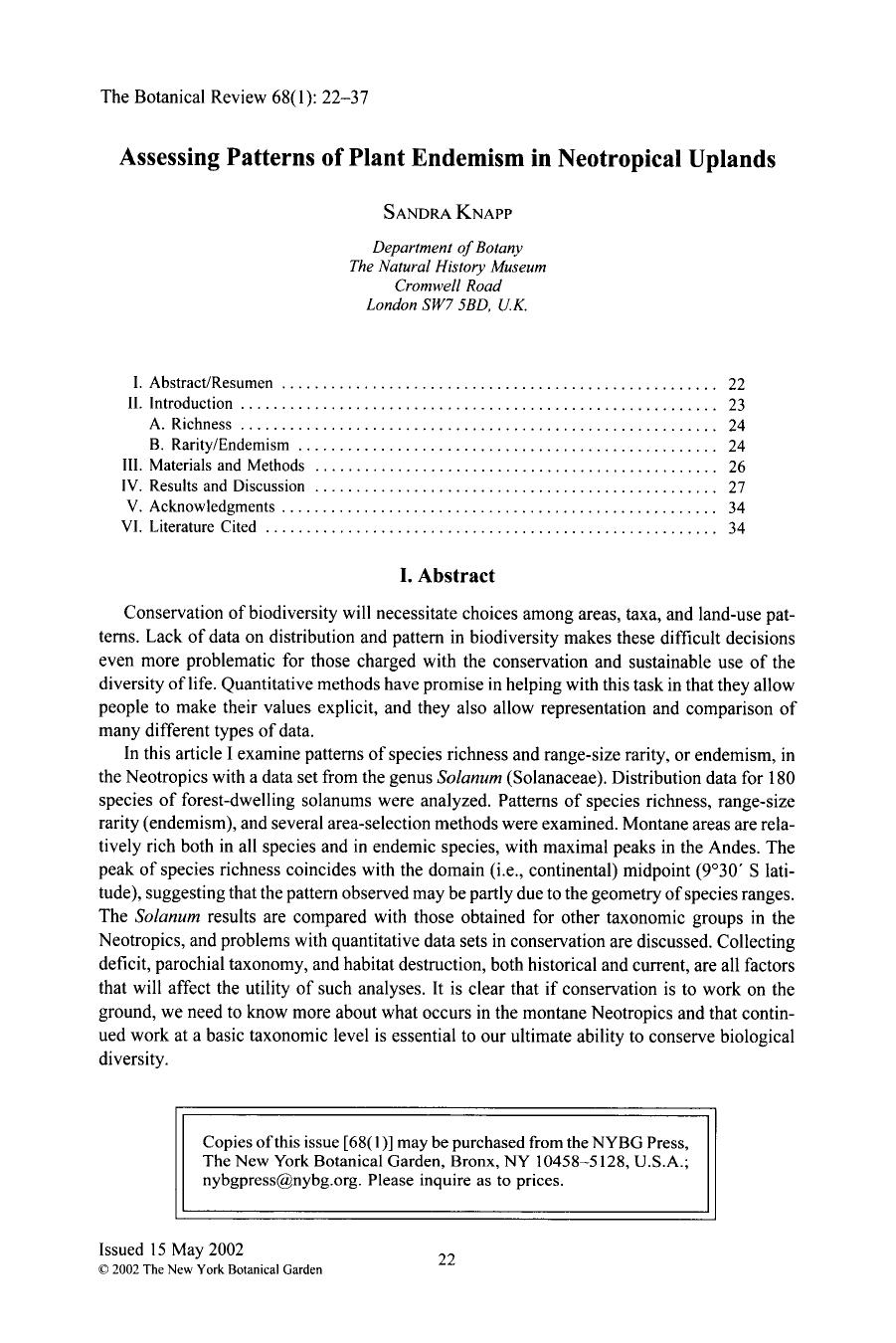 Assessing patterns of plant endemism in neotropical uplands by Unknown