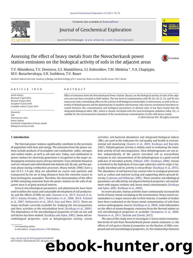 Assessing the effect of heavy metals from the Novocherkassk power station emissions on the biological activity of soils in the adjacent areas by unknow