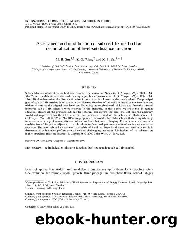 Assessment and modification of sub-cell-fix method for re-initialization of level-set distance function by Unknown