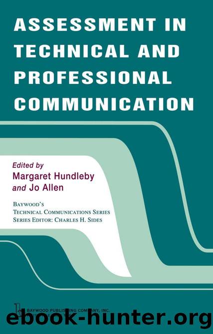 Assessment in Technical and Professional Communication by Margaret Hundleby; Jo Allen; Charles H. Sides