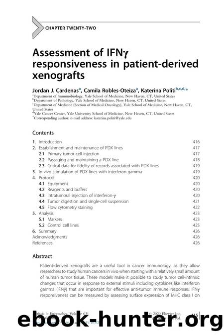 Assessment of IFNÎ³ responsiveness in patient-derived xenografts by Jordan J. Cardenas