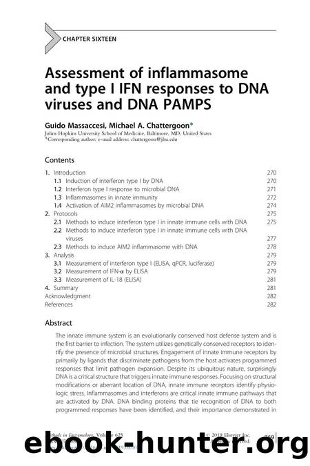 Assessment of inflammasome and type I IFN responses to DNA viruses and DNA PAMPS by Guido Massaccesi & Michael A. Chattergoon