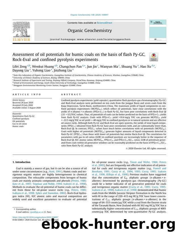 Assessment of oil potentials for humic coals on the basis of flash Py-GC, Rock-Eval and confined pyrolysis experiments by unknow
