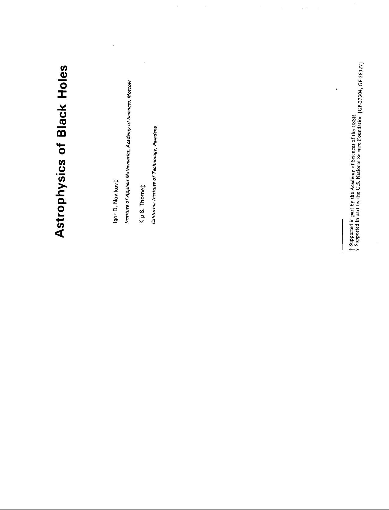 Astrophysics of Black Holes (1973) by Unknown