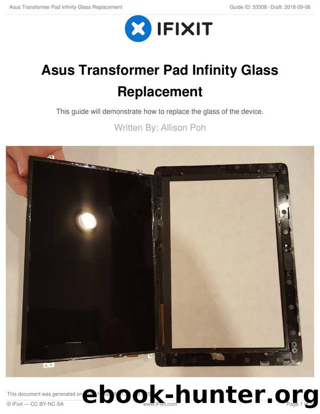 Asus Transformer Pad Infinity Glass Replacement by Unknown