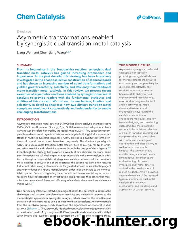 Asymmetric transformations enabled by synergistic dual transition-metal catalysis by Liang Wei & Chun-Jiang Wang