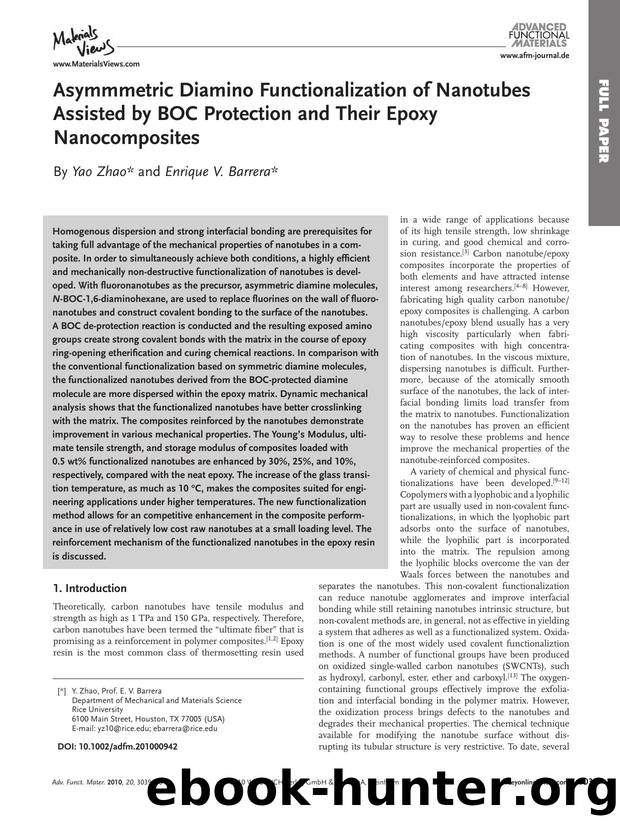 Asymmmetric Diamino Functionalization of Nanotubes Assisted by BOC Protection and Their Epoxy Nanocomposites by wcu