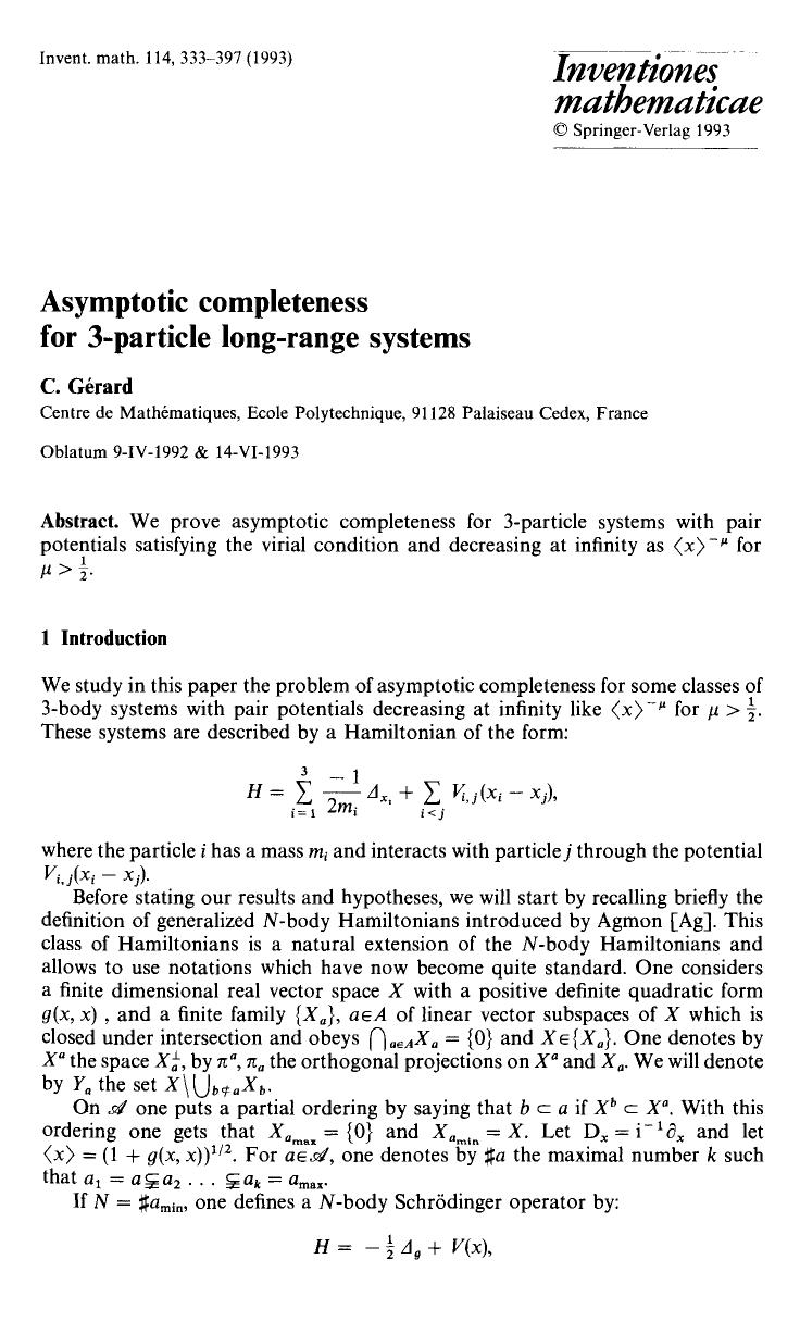 Asymptotic completeness for 3-particle long-range systems by Unknown