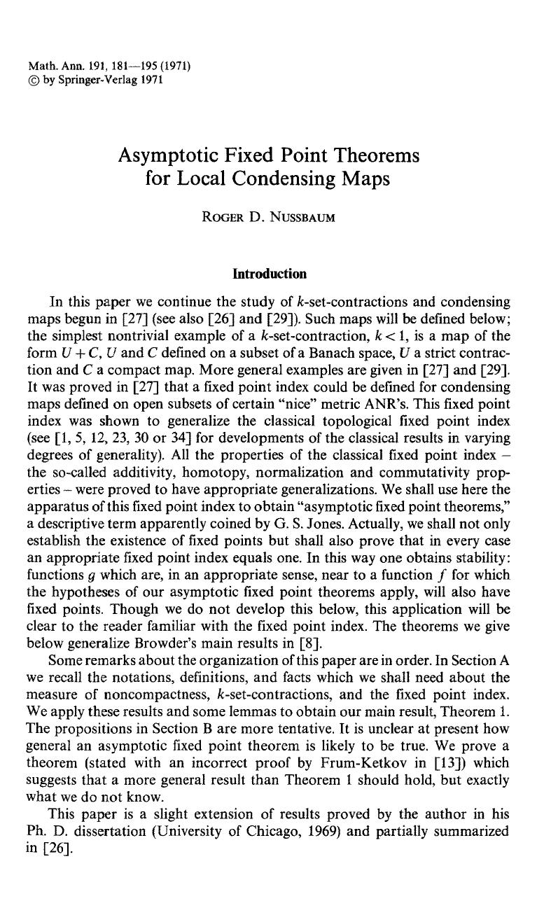 Asymptotic fixed point theorems for local condensing maps by Unknown