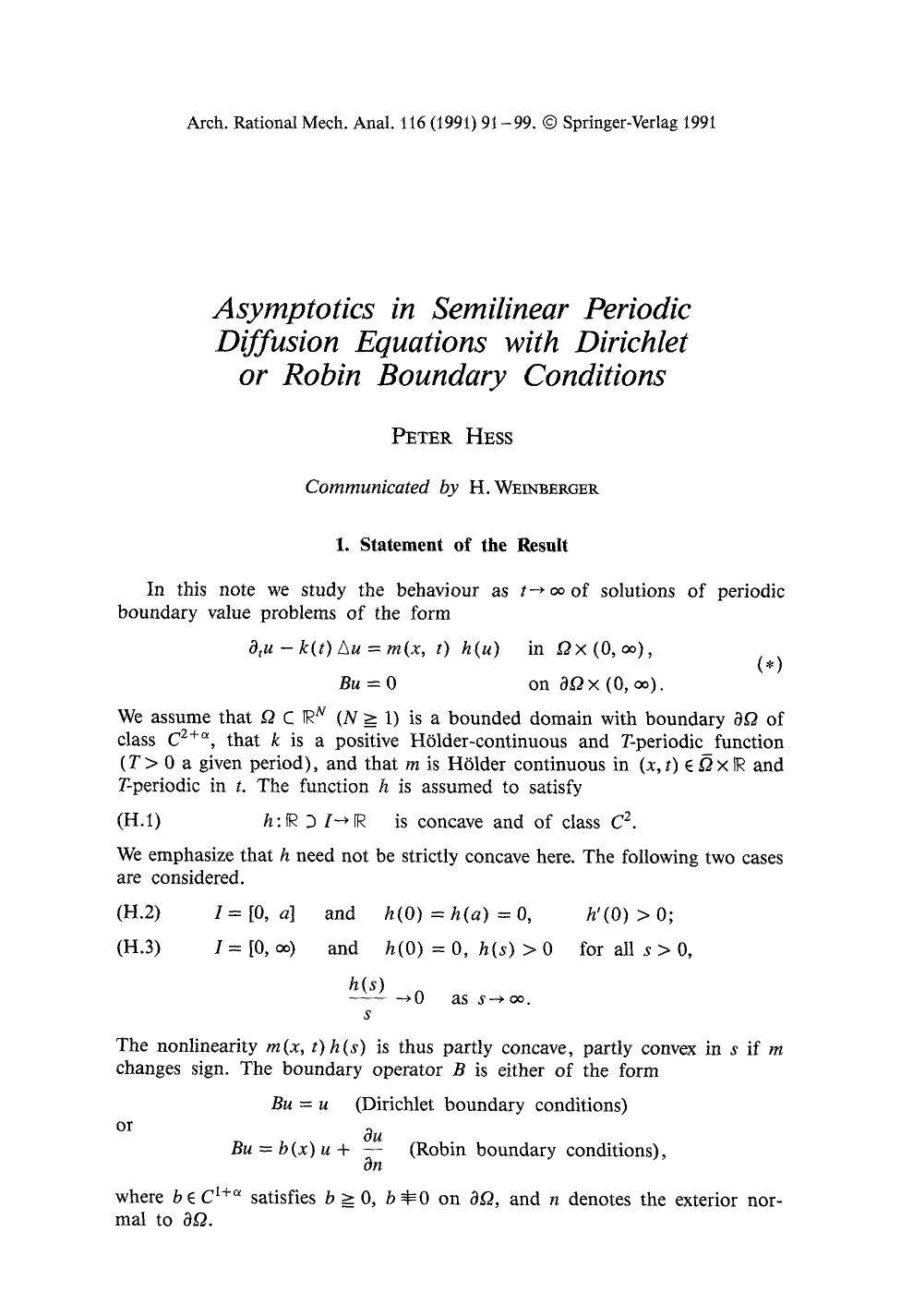 Asymptotics in semilinear periodic diffusion equations with Dirichlet or Robin boundary conditions by Unknown