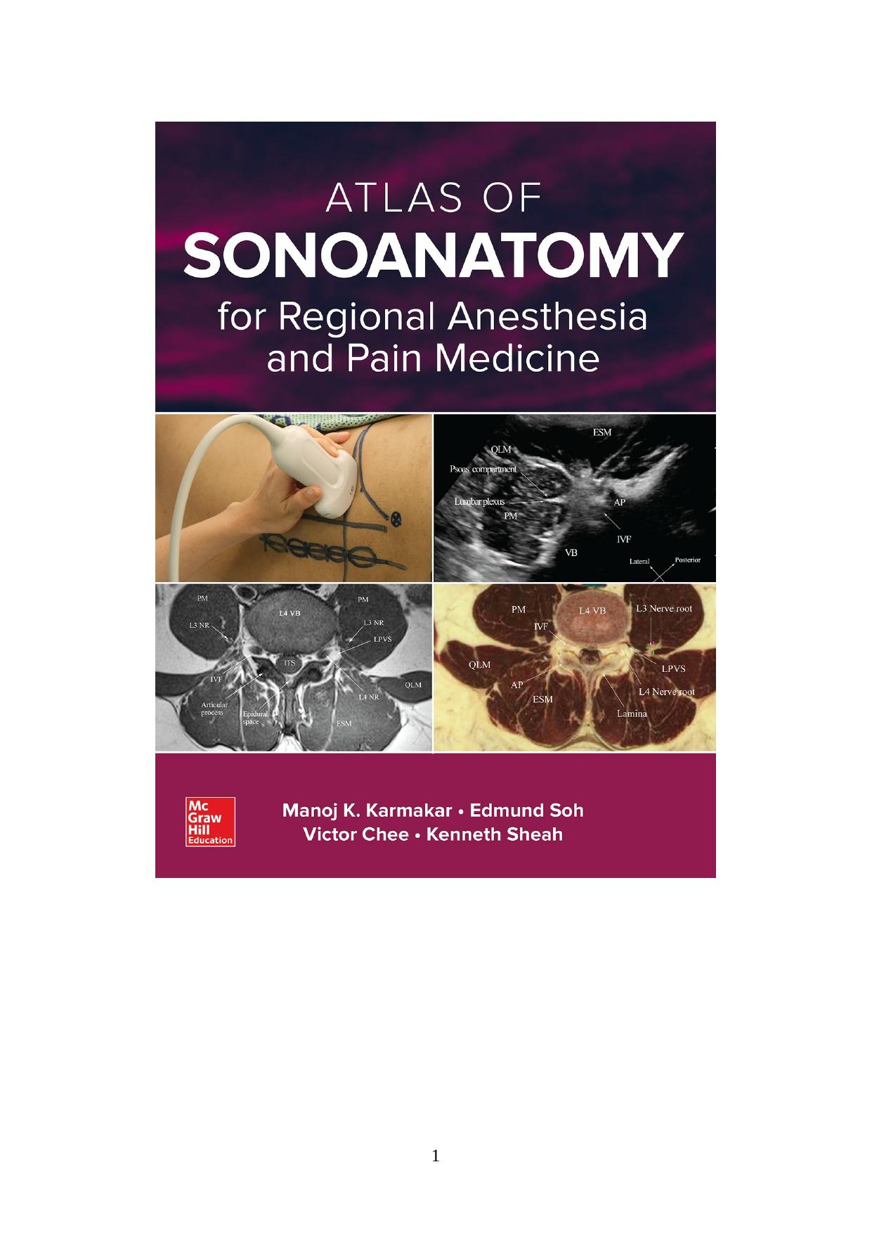 Atlas Of Sonoanatomy For Regional Anesthesia And Pain Medicine by Manoj Karmakar