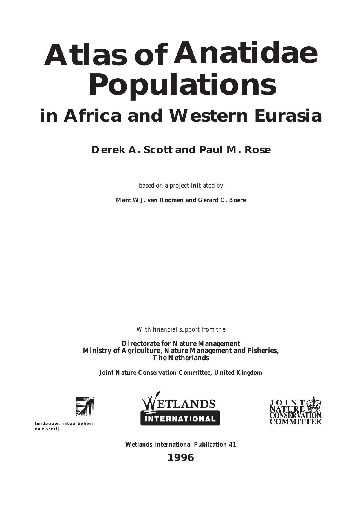 Atlas of Anatidae Populations in Africa and Western Eurasia (Wetlands International Publication) by Derek A. Scott Paul Rose