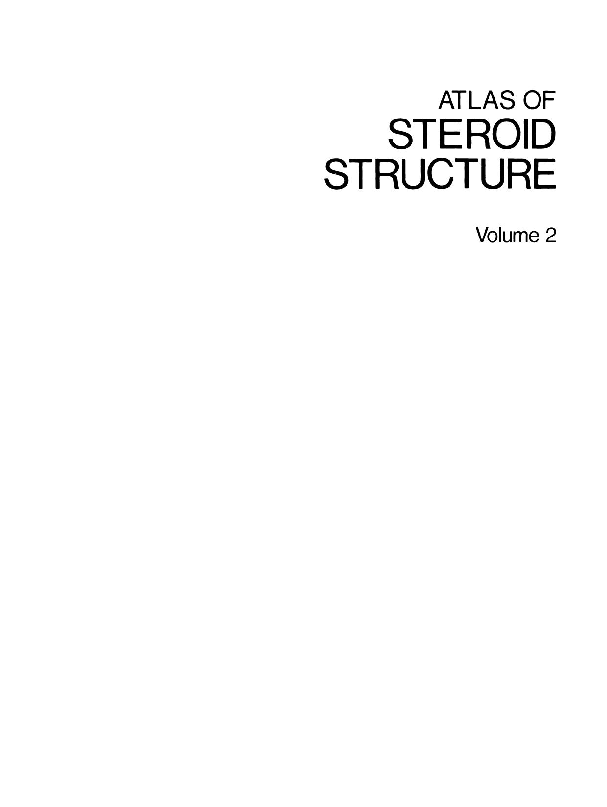 Atlas of Steroid Structure: Volume 2 by unknow