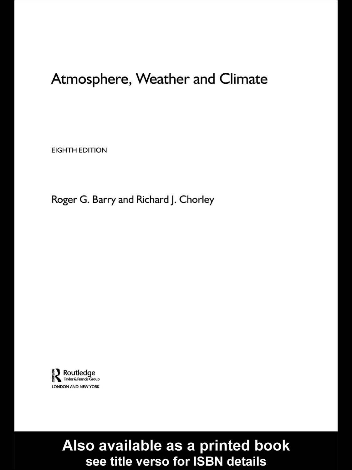 Atmosphere Weather and Climate by Roger Barry Richard Chorley