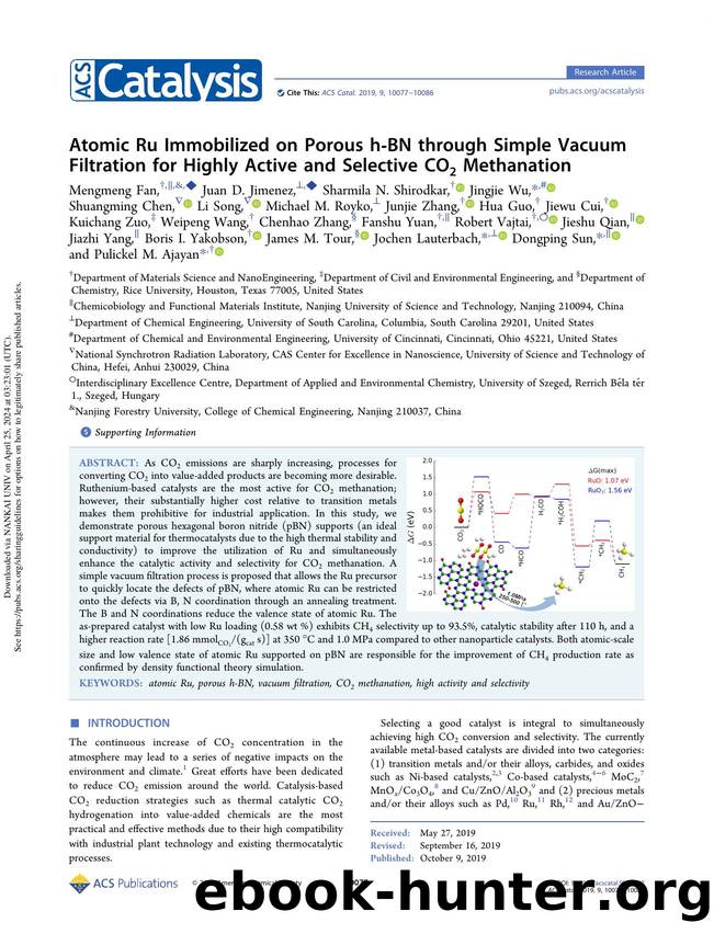 Atomic Ru Immobilized on Porous h-BN through Simple Vacuum Filtration for Highly Active and Selective CO2 Methanation by unknow