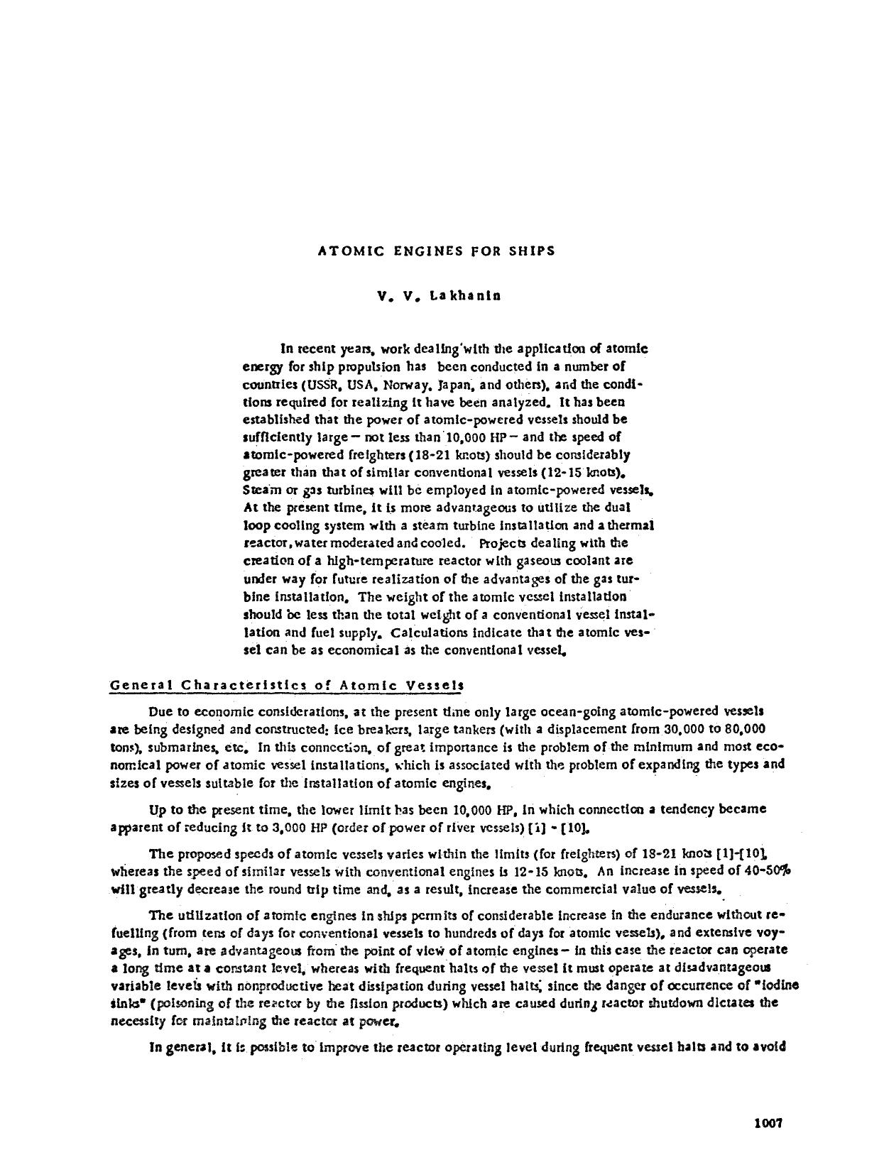 Atomic engines for ships by Unknown
