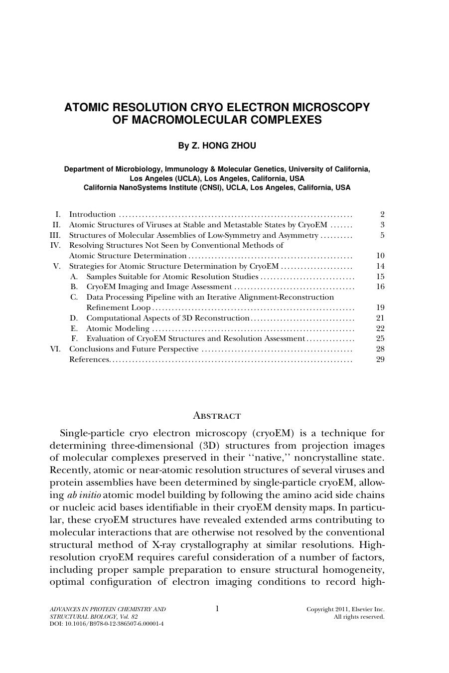 Atomic resolution cryo electron microscopy of macromolecular complexes by Z. Hong Zhou