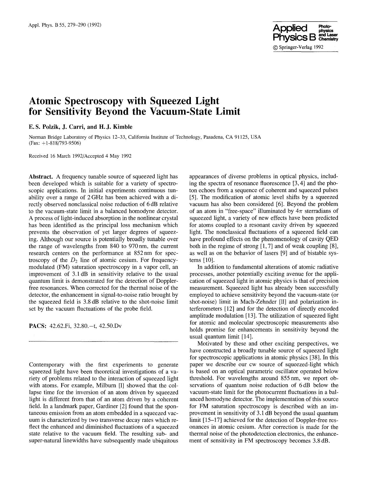 Atomic spectroscopy with squeezed light for sensitivity beyond the vacuum-state limit by Unknown
