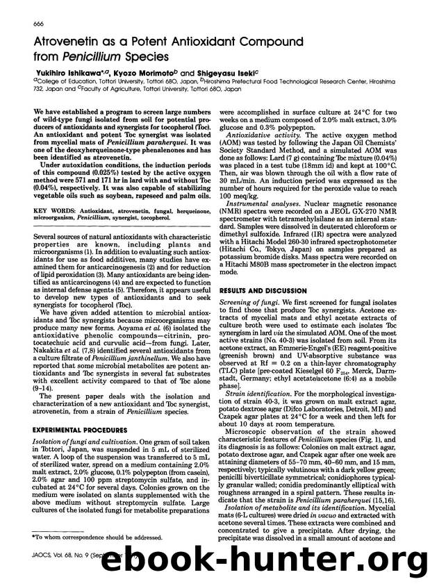 Atrovenetin as a potent antioxidant compound from penicillium species by Unknown