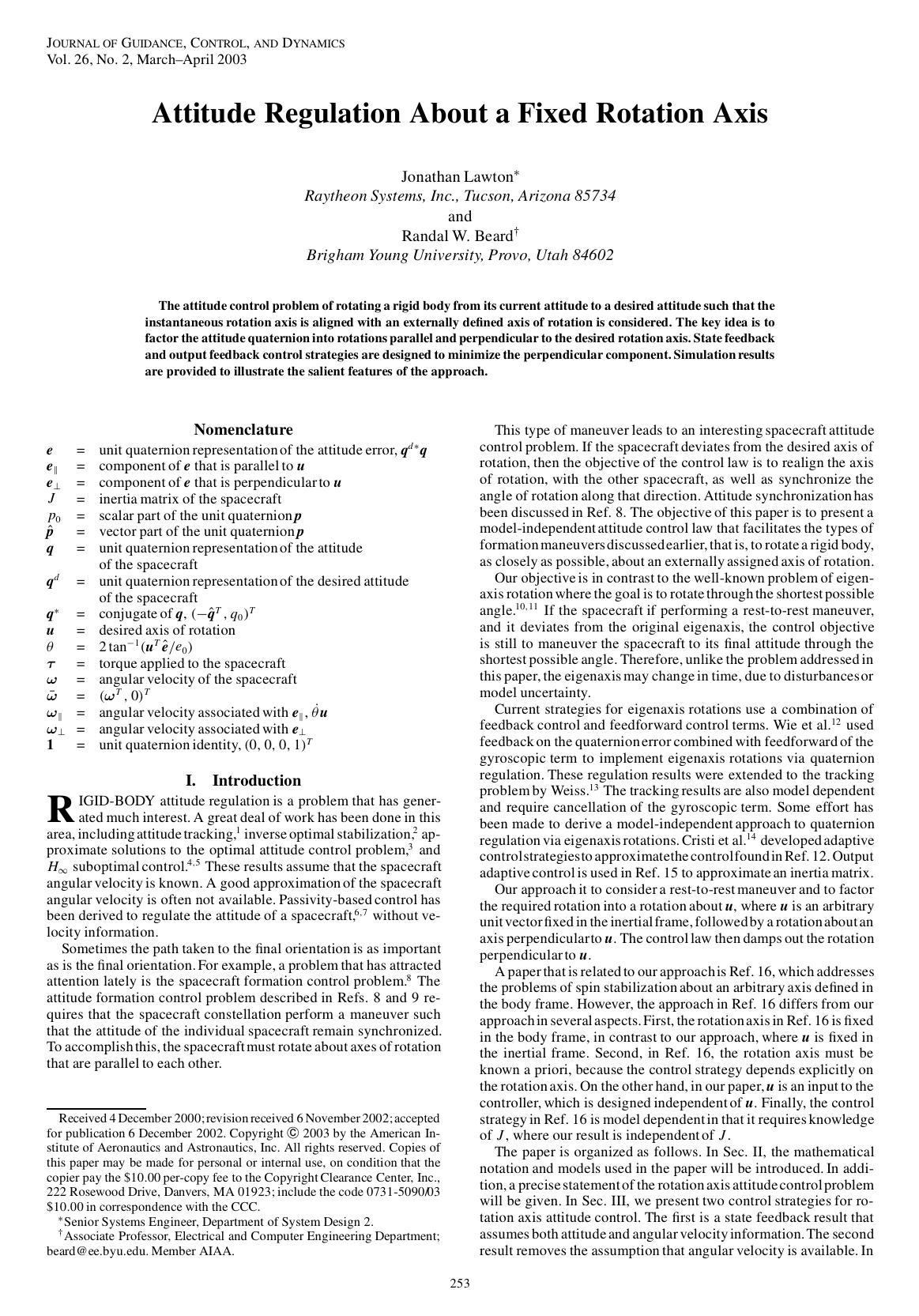 Attitude Regulation About a Fixed Rotation Axis by Unknown