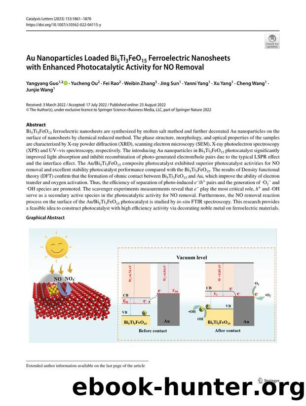 Au Nanoparticles Loaded Bi5Ti3FeO15 Ferroelectric Nanosheets with Enhanced Photocatalytic Activity for NO Removal by unknow