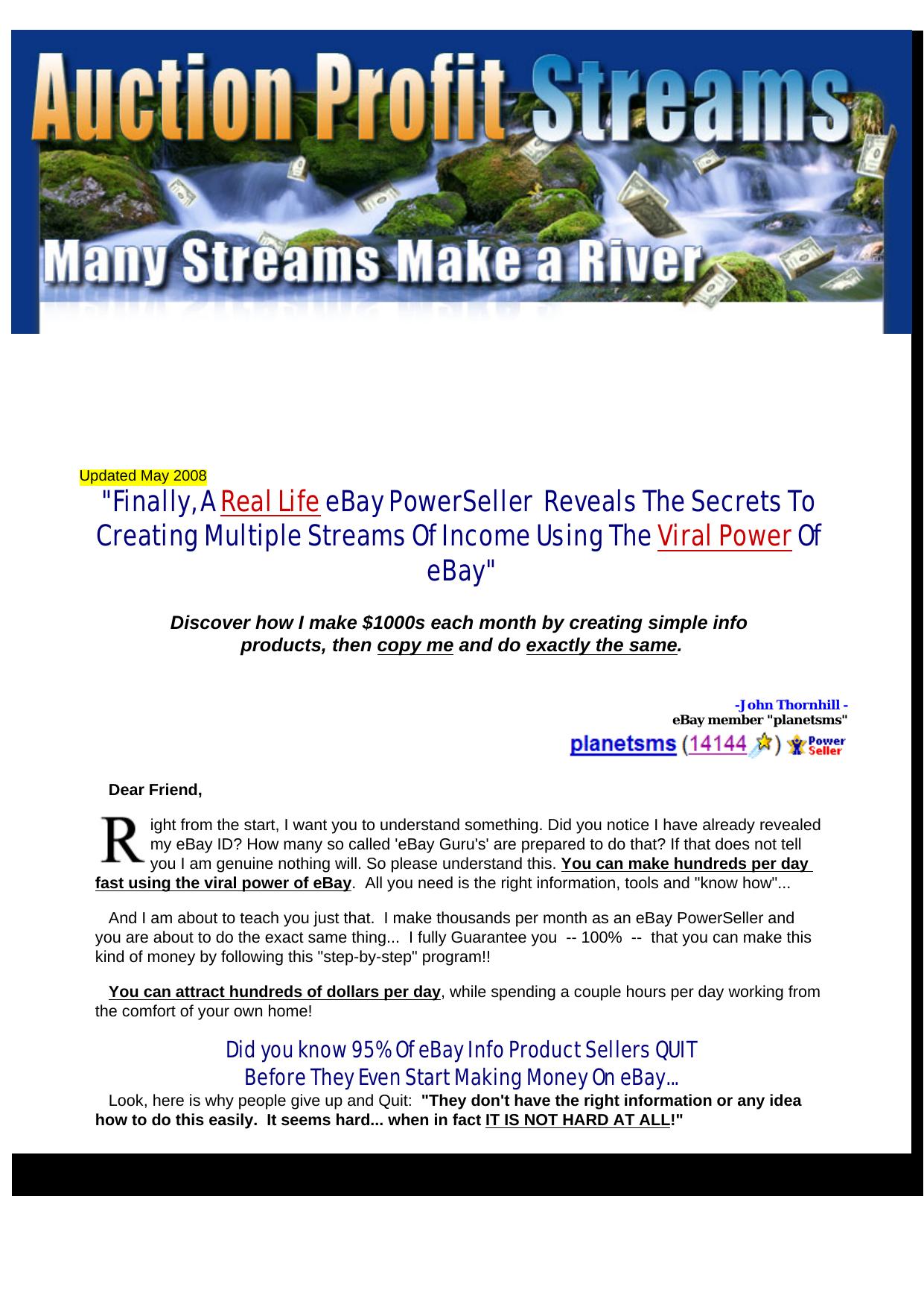 Auction Profit Streams. by Best of Kuszter's Collection