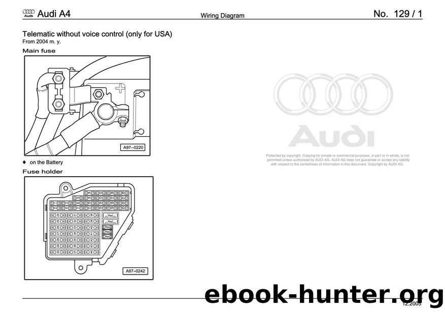 Audi A4 (B78E) Wiring - 129 - Telematic without voice control (only for USA) - Free by Telematic without voice control (only for USA)
