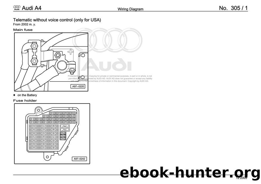 Audi A4 (B78E) Wiring - 305 - Telematic without voice control (only for USA) - Free by Telematic without voice control (only for USA)